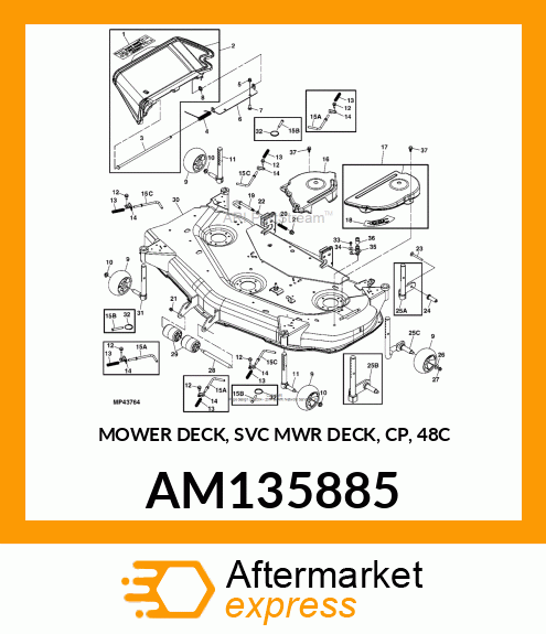 MOWER DECK, SVC MWR DECK AM135885