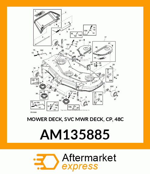 MOWER DECK, SVC MWR DECK AM135885