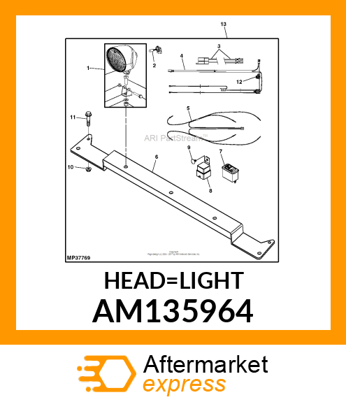 HEADLIGHT, ASSEMBLY, WORK LIGHT AM135964