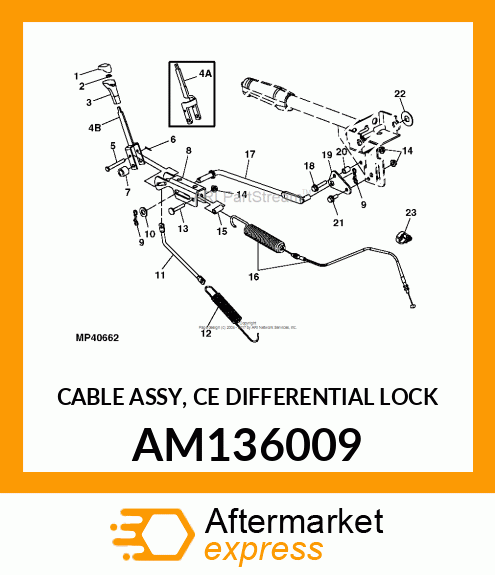 CABLE ASSY, CE DIFFERENTIAL LOCK AM136009