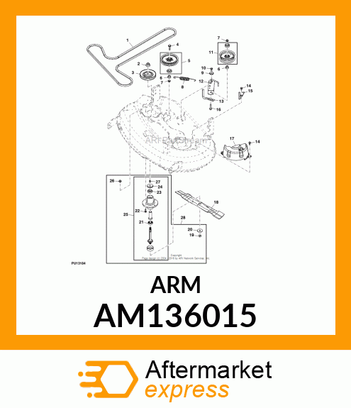 ARM WELD, IDLER SUPPORT WITH GUIDE AM136015