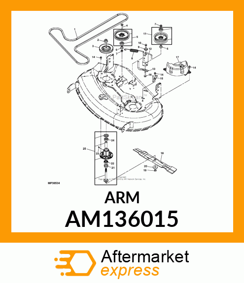 ARM WELD, IDLER SUPPORT WITH GUIDE AM136015