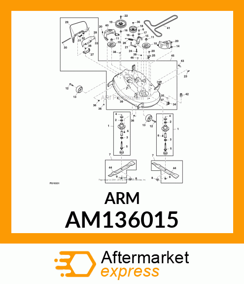 ARM WELD, IDLER SUPPORT WITH GUIDE AM136015