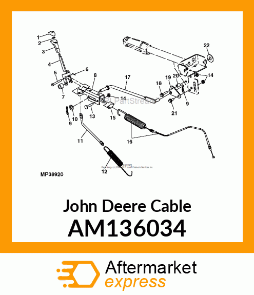 CABLE ASSY, DIFFLOCK 6X4 TH CE AM136034