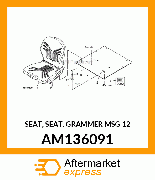 SEAT KIT, SEAT, MSG12 AM136091