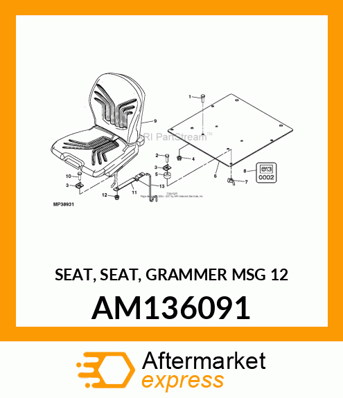 SEAT KIT, SEAT, MSG12 AM136091