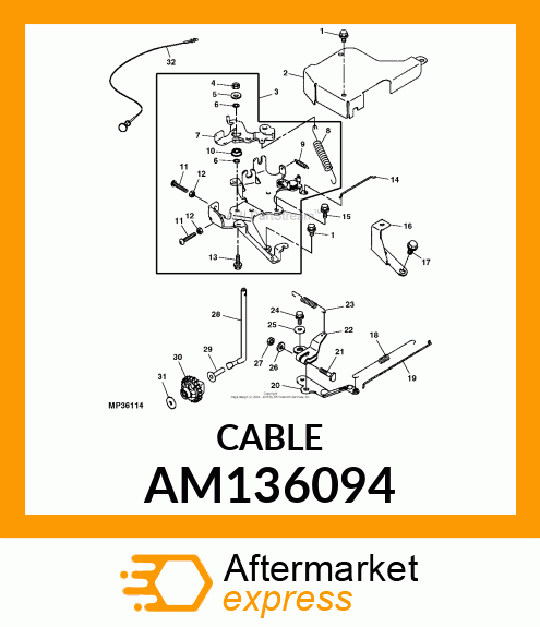 CABLE KIT, KIT, CHOKE CABLE AM136094