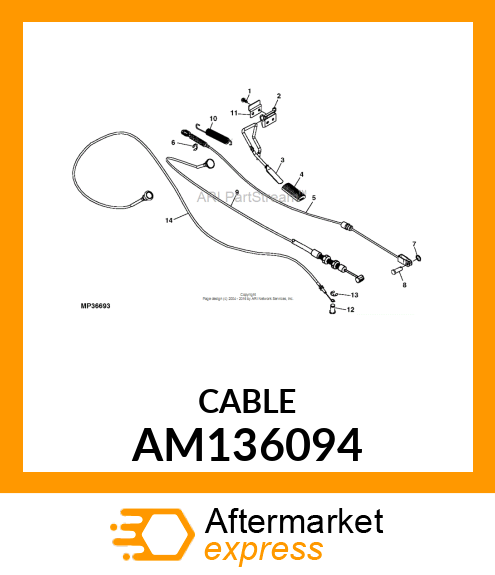 CABLE KIT, KIT, CHOKE CABLE AM136094