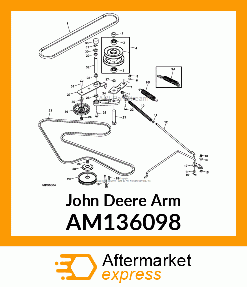 ARM, ARM, SECONDARY TENSIONER AM136098