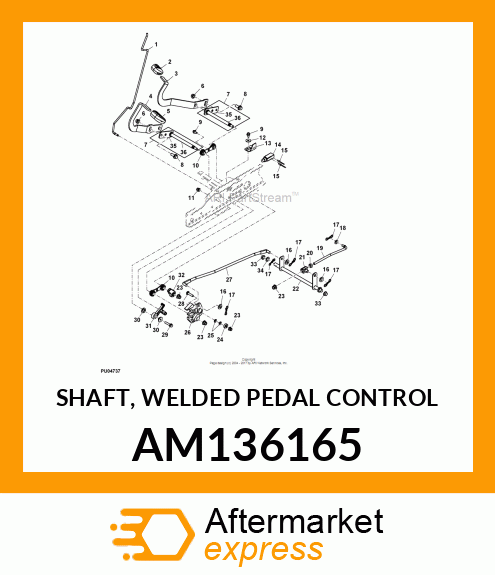 SHAFT, WELDED PEDAL CONTROL AM136165