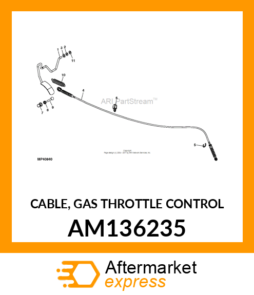 CABLE, GAS THROTTLE CONTROL AM136235