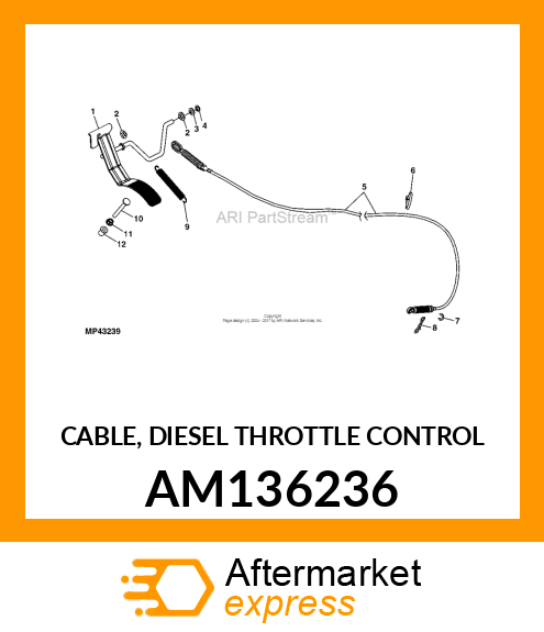 CABLE, DIESEL THROTTLE CONTROL AM136236