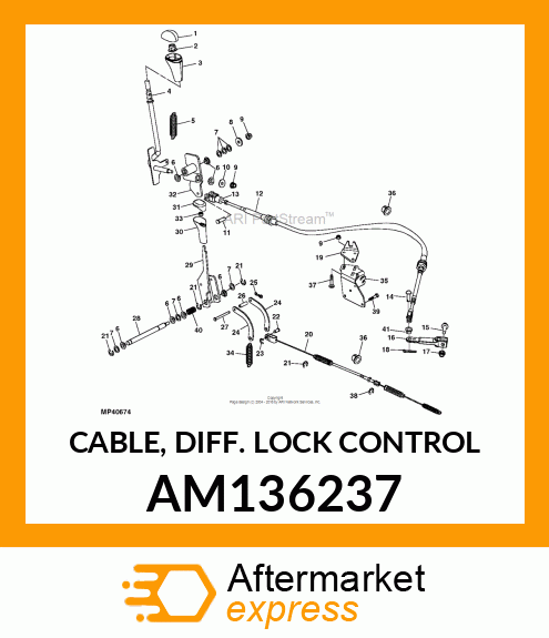 CABLE, DIFF. LOCK CONTROL AM136237
