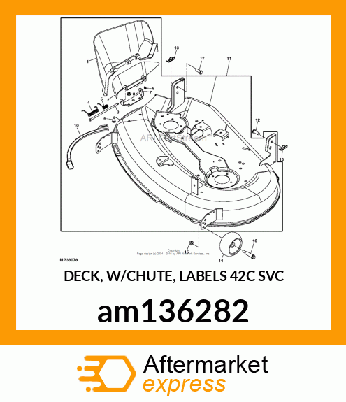 DECK, W/CHUTE, LABELS 42C SVC am136282