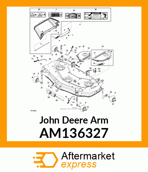 ARM, RH GAGE WHEEL AM136327