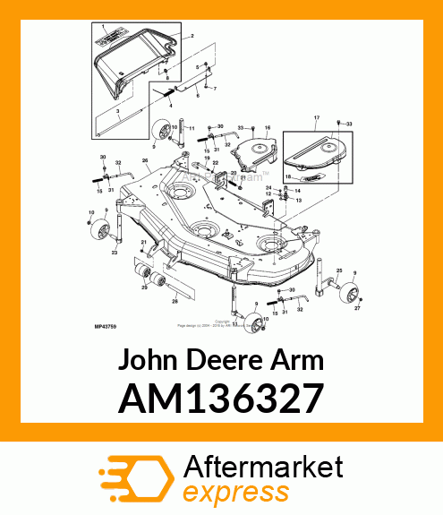 ARM, RH GAGE WHEEL AM136327