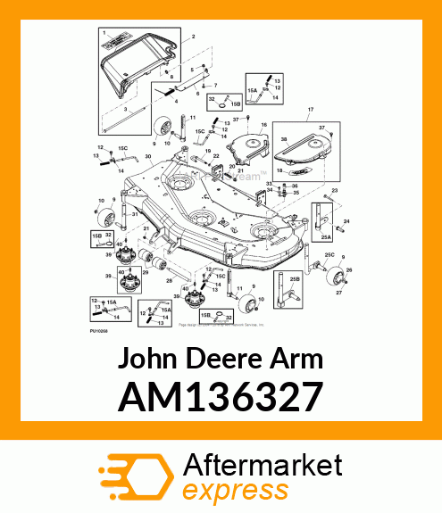 ARM, RH GAGE WHEEL AM136327