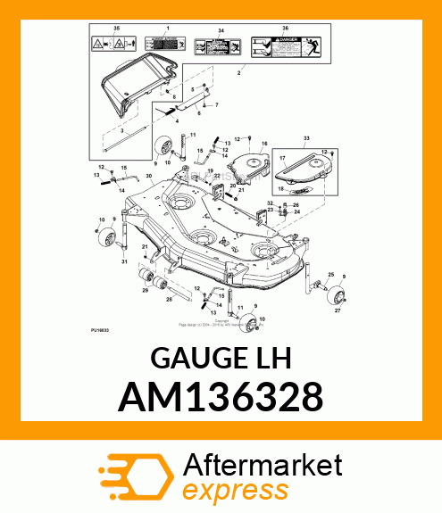 ARM, LH GAGE WHEEL AM136328