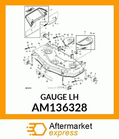 ARM, LH GAGE WHEEL AM136328