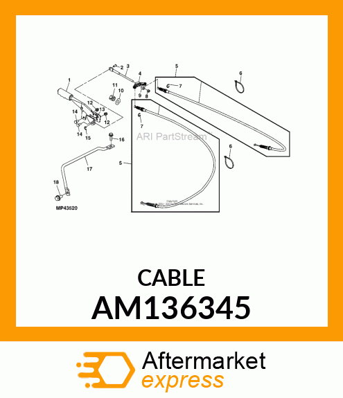 CABLE, CABLE, PARK BRAKE AM136345