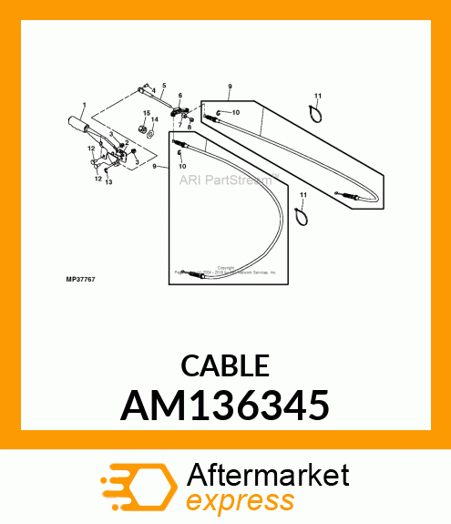 CABLE, CABLE, PARK BRAKE AM136345