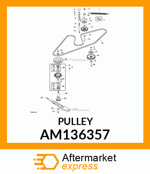 SHEAVE ASSEMBLY, SHEAVE, V IDLER AM136357