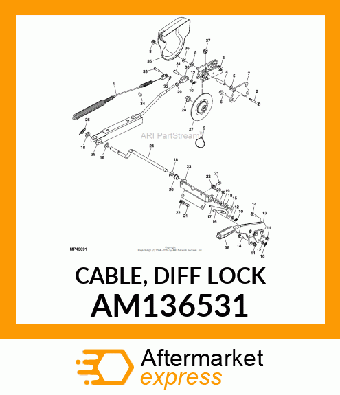 CABLE, DIFF LOCK AM136531