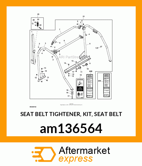 SEAT BELT TIGHTENER, KIT, SEAT BELT am136564