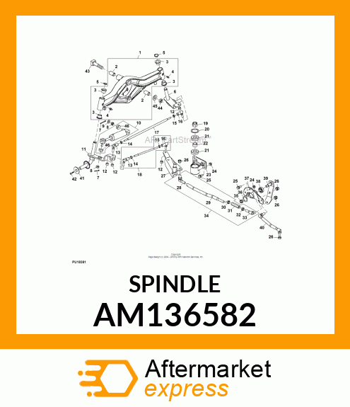 SPINDLE, 4WS RH (PAINTED AM143832) AM136582