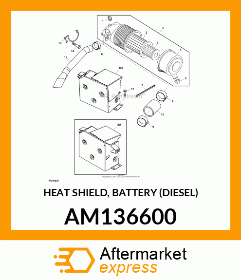 HEAT SHIELD, BATTERY (DIESEL) AM136600