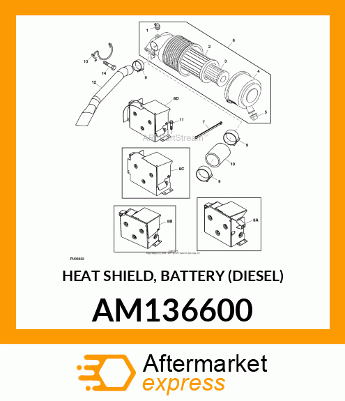 HEAT SHIELD, BATTERY (DIESEL) AM136600