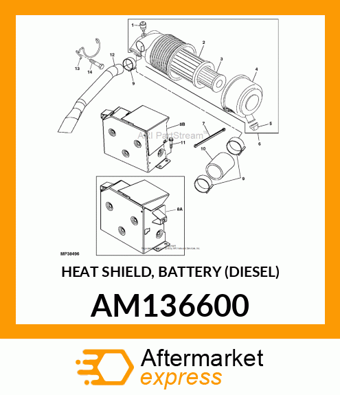 HEAT SHIELD, BATTERY (DIESEL) AM136600