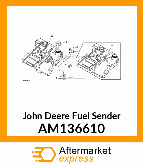 FUEL LEVEL SENDER, WITH ANGLED CAP AM136610