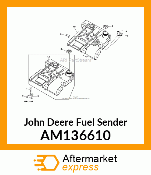 FUEL LEVEL SENDER, WITH ANGLED CAP AM136610