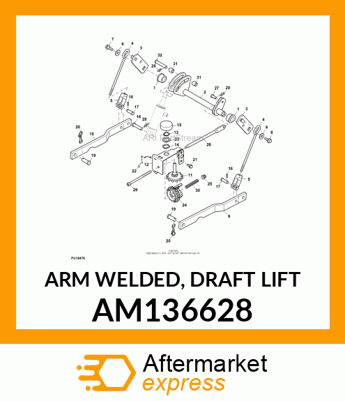 ARM WELDED, DRAFT LIFT AM136628