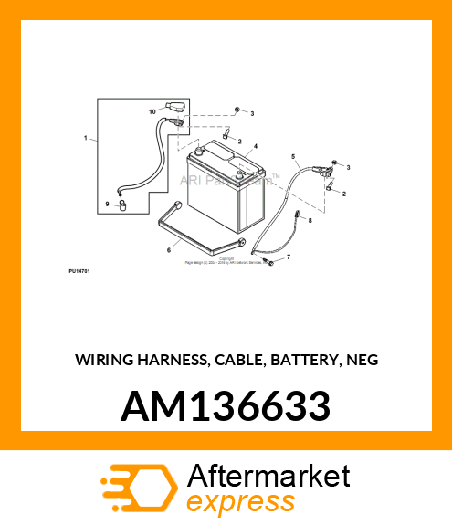 WIRING HARNESS, CABLE, BATTERY, NEG AM136633