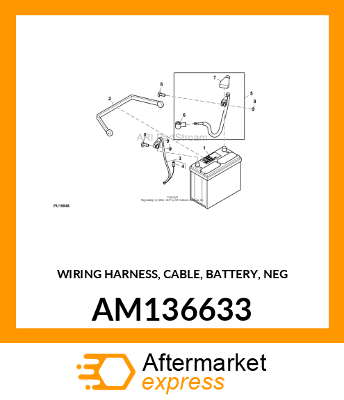 WIRING HARNESS, CABLE, BATTERY, NEG AM136633