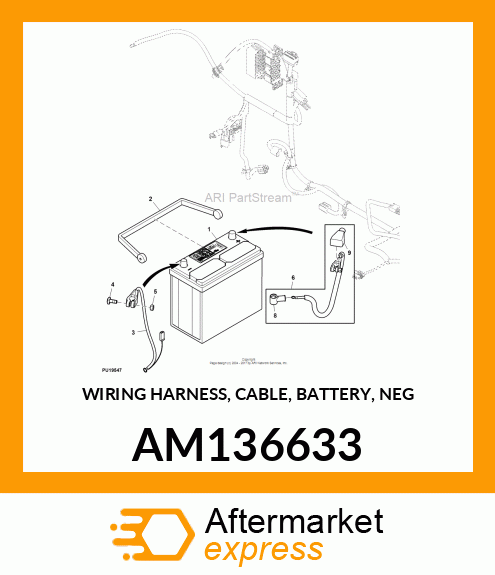 WIRING HARNESS, CABLE, BATTERY, NEG AM136633