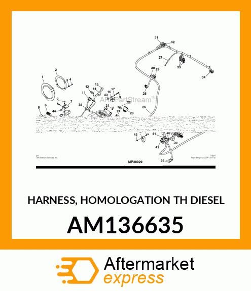 HARNESS, HOMOLOGATION TH DIESEL AM136635