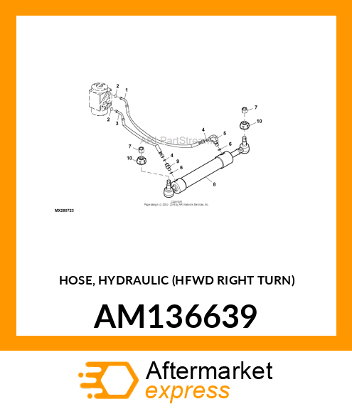 HOSE, HYDRAULIC (HFWD RIGHT TURN) AM136639