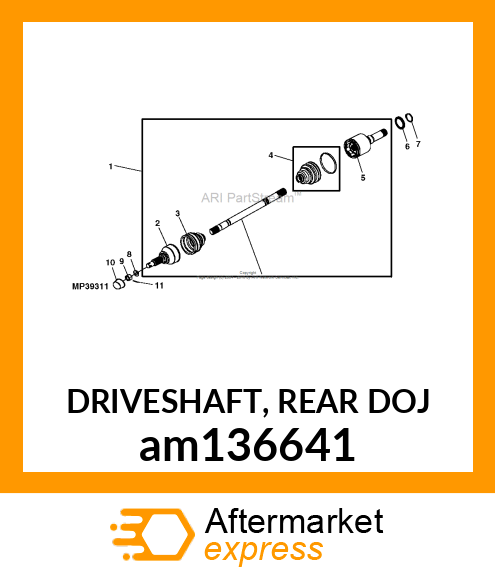 DRIVESHAFT, REAR DOJ am136641