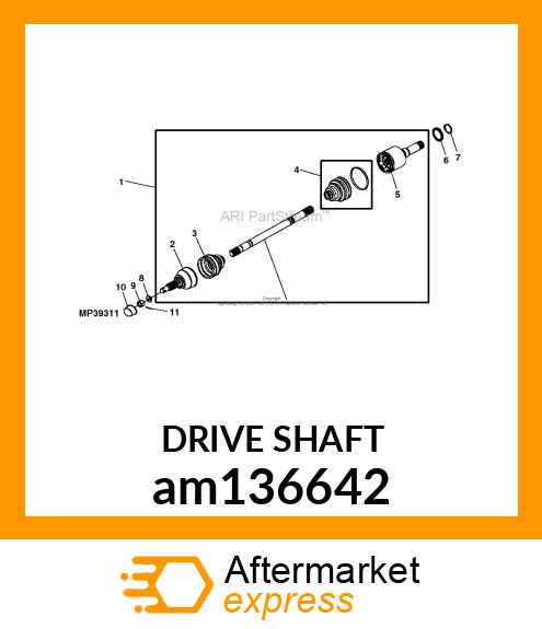 DRIVESHAFT, REAR DOJ am136642