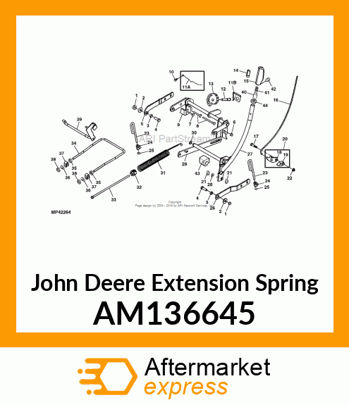 EXTENSION SPRING, SPRING, LIFT ASSI AM136645