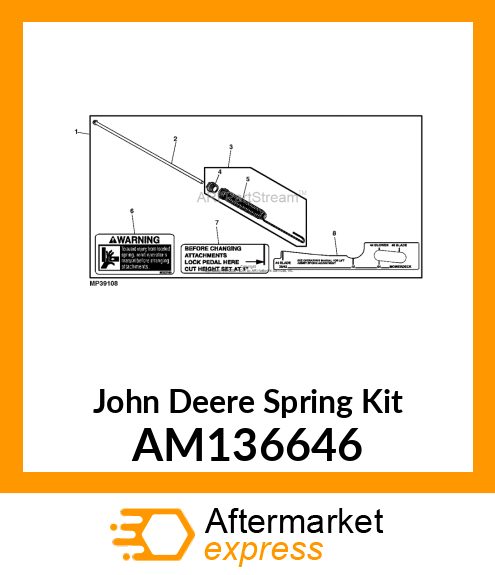 SPRING KIT, KIT, LIFT ASSIST SPRING AM136646