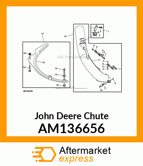 CHUTE, ASSEMBLY, 42 SELECT SERIES AM136656