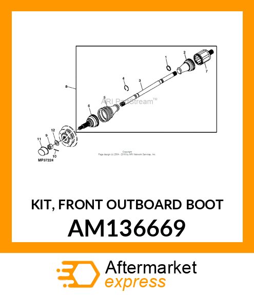 KIT, FRONT OUTBOARD BOOT AM136669