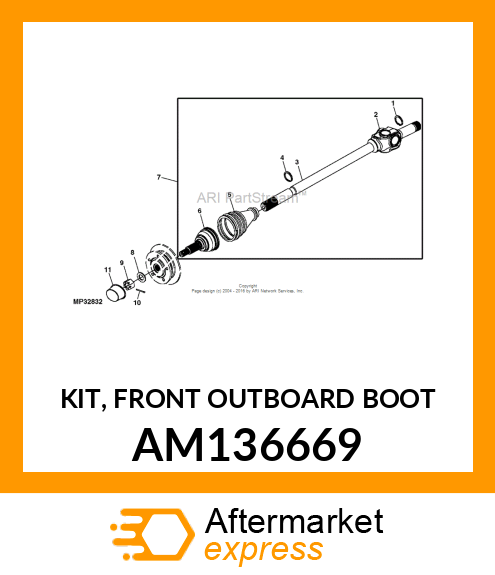 KIT, FRONT OUTBOARD BOOT AM136669