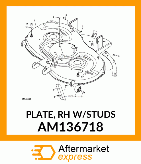 PLATE, RH W/STUDS AM136718