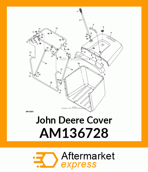 COVER, HOPPER BACKPLATE WITH SEAL AM136728