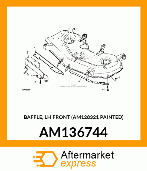 BAFFLE, LH FRONT (AM128321 PAINTED) AM136744